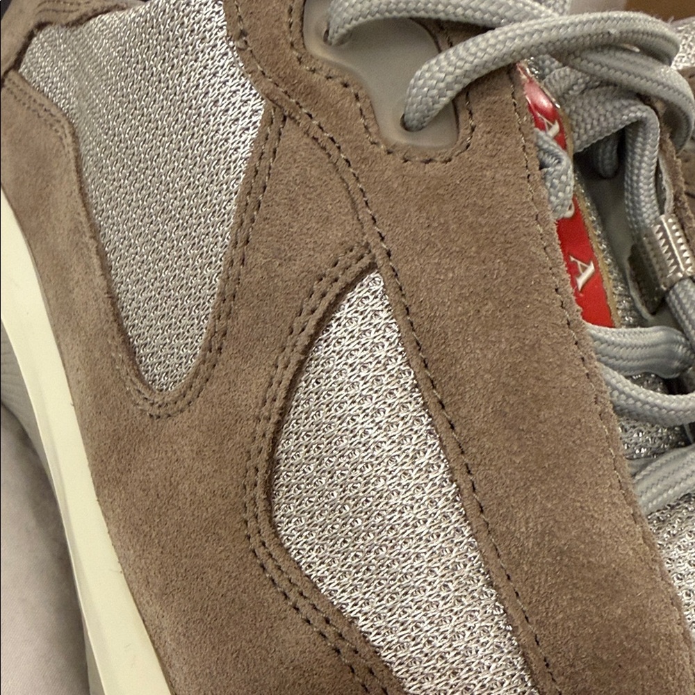 Prada Men's Tan and Gray Sneakers - Picture 7 of 9